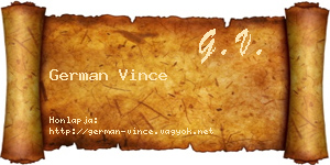 German Vince névjegykártya